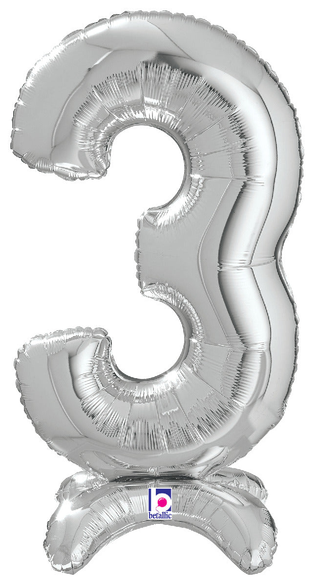 Number Stand Up 3 Silver