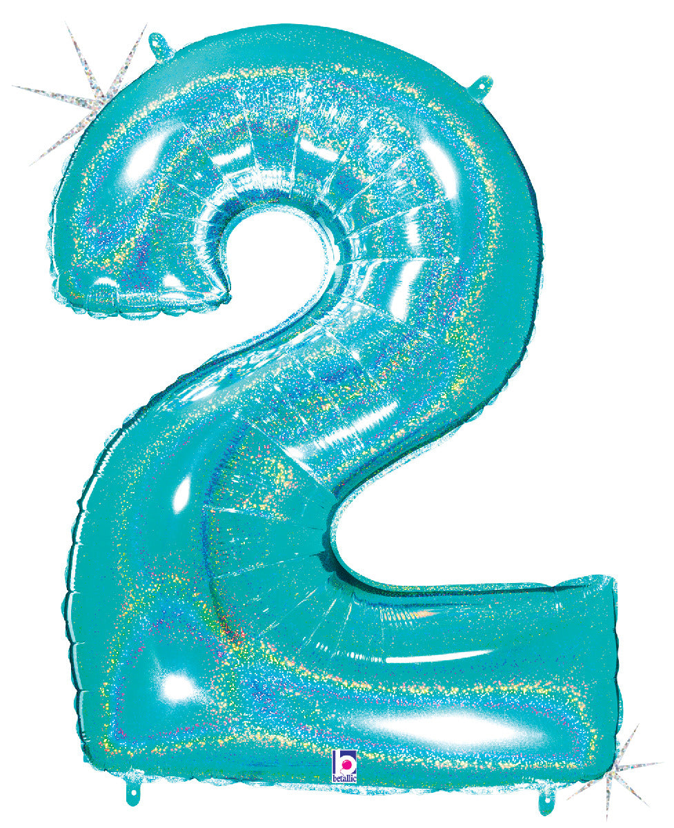 Number 2 Glitter Robin's Egg Blue