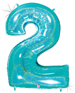 Number 2 Glitter Robin's Egg Blue