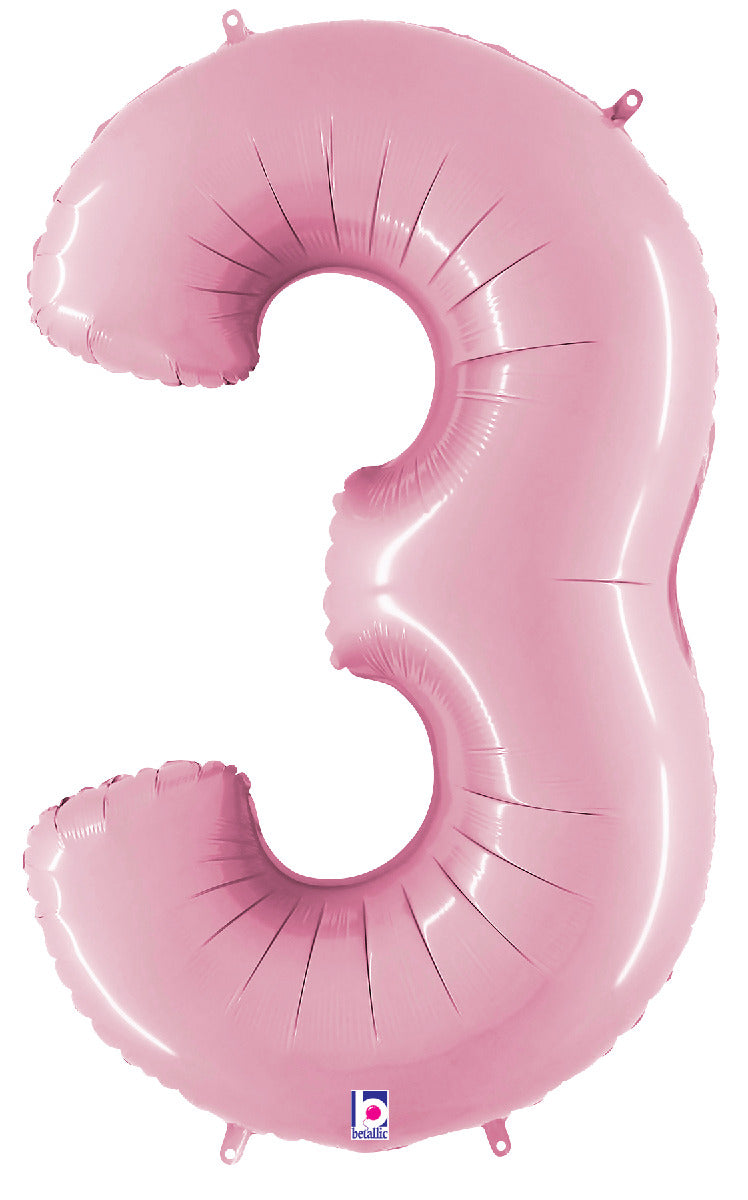 Number 3 Pastel Pink