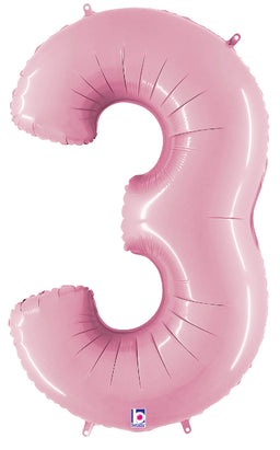 Number 3 Pastel Pink