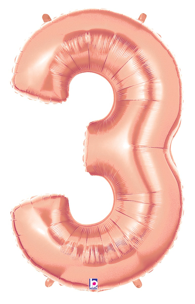Number 3 Rose Gold