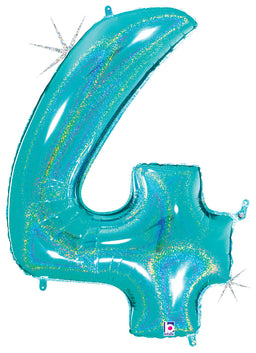 Number 4 Glitter Robin's Egg Blue