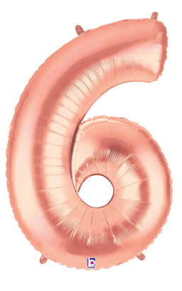 Number 6 Rose Gold