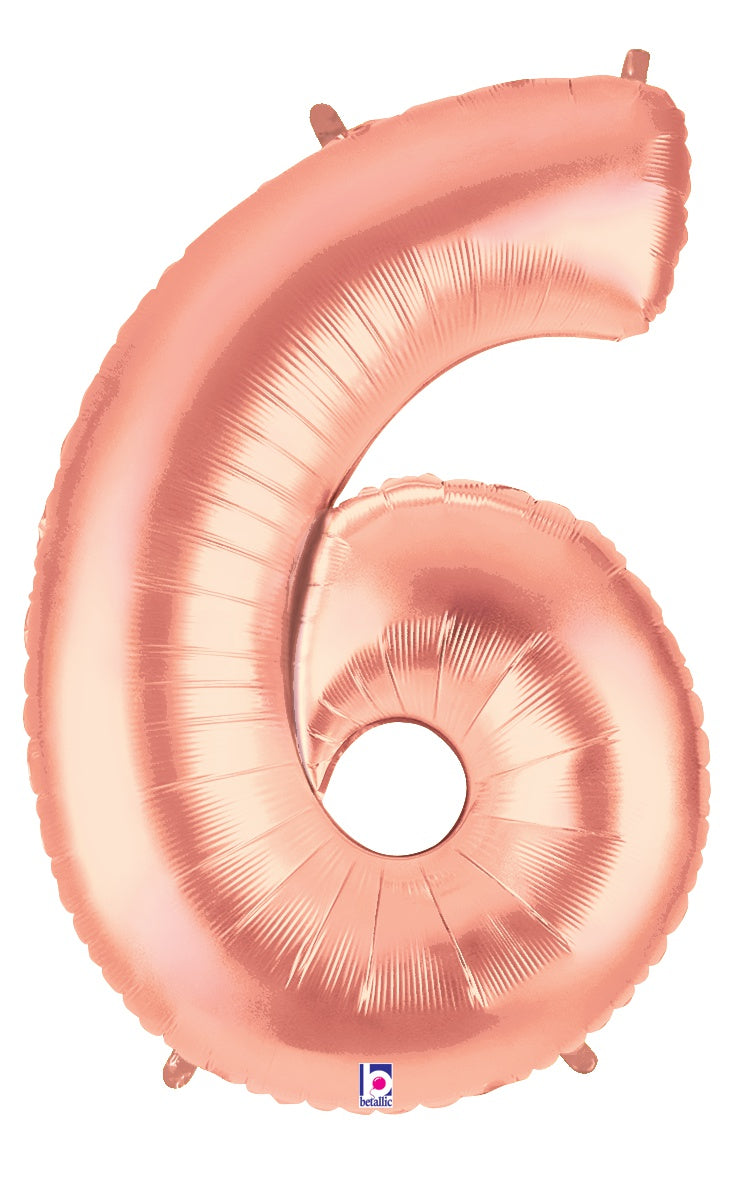 Number 6 Rose Gold