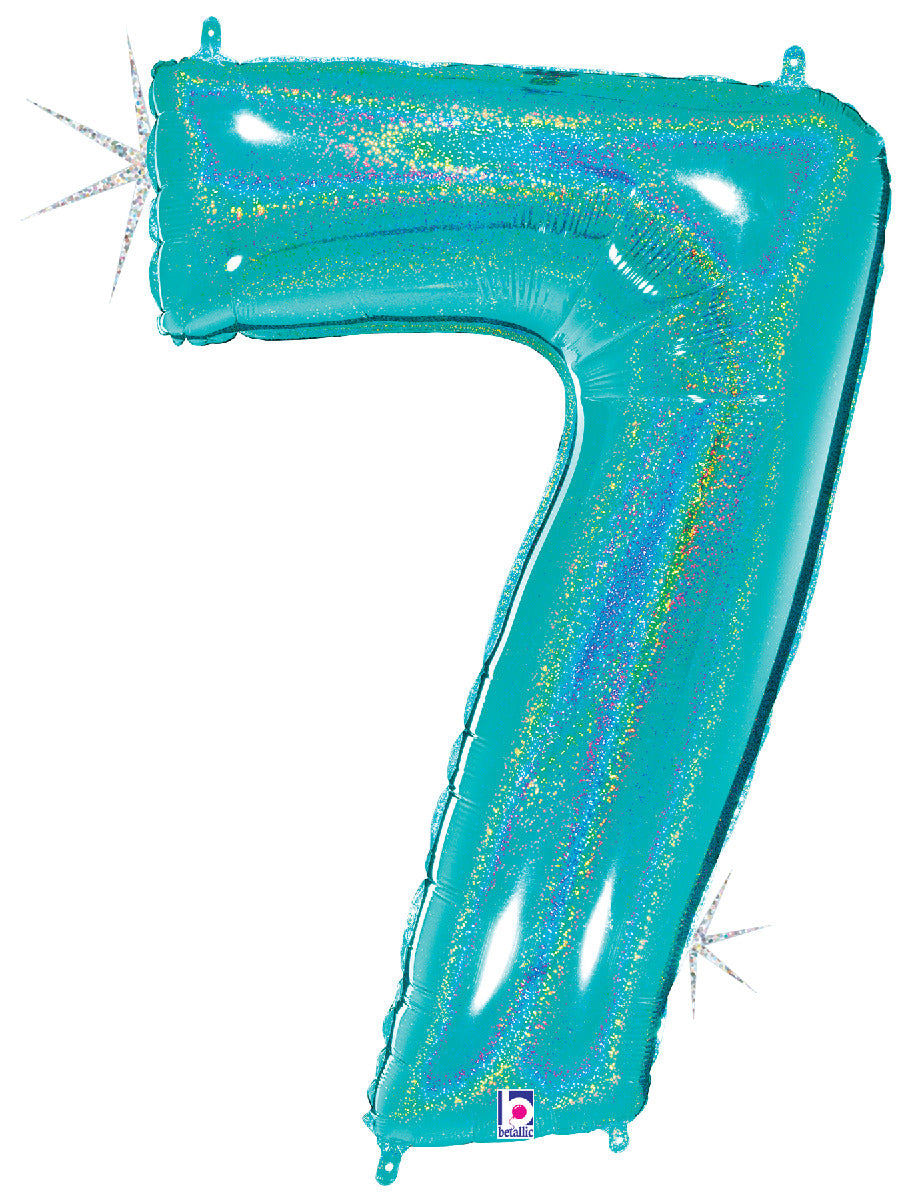 Number 7 Glitter Robin's Egg Blue