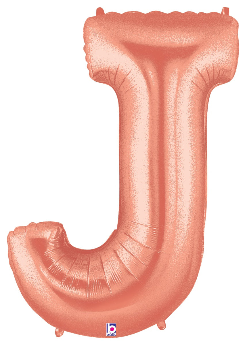 Letter J Rose Gold