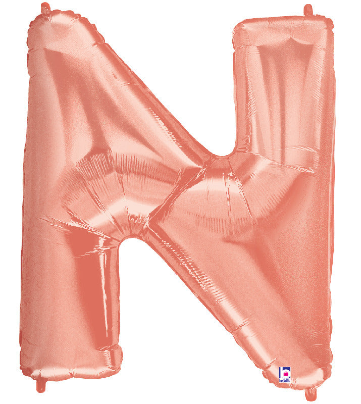 Letter N Rose Gold