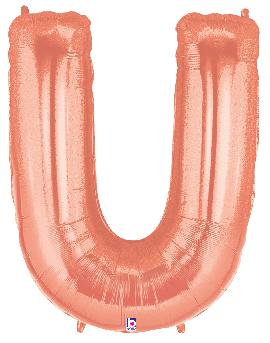 Letter U Rose Gold
