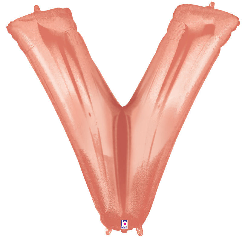 Letter V Rose Gold