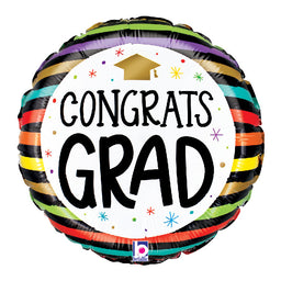Congrats Grad Colorful Stripes
