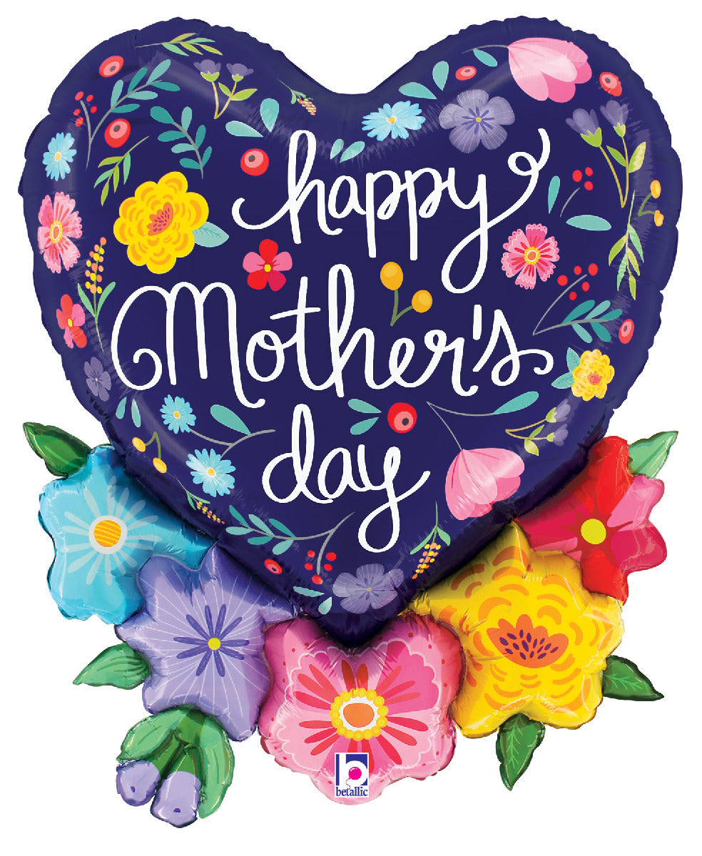 Mother's Day Folk Floral Heart