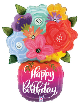 Birthday Bright Flowers Vase