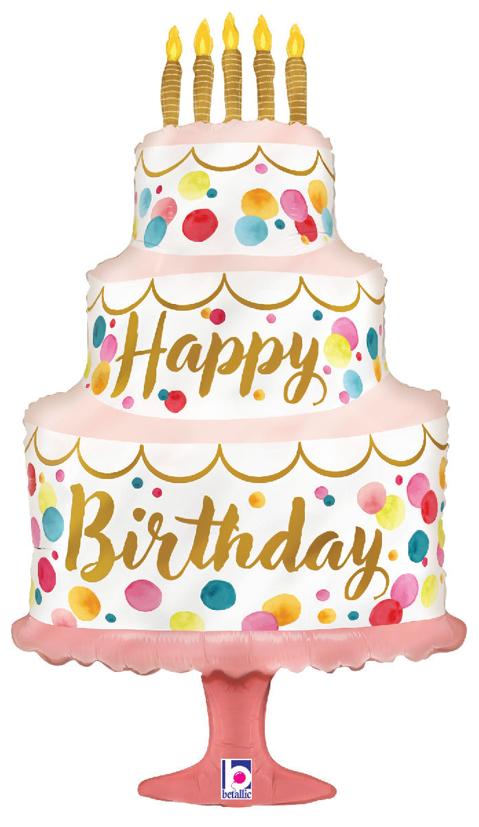 Satin Birthday Pink Cake