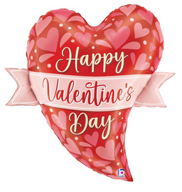 Satin Valentine Ornate Banner Heart