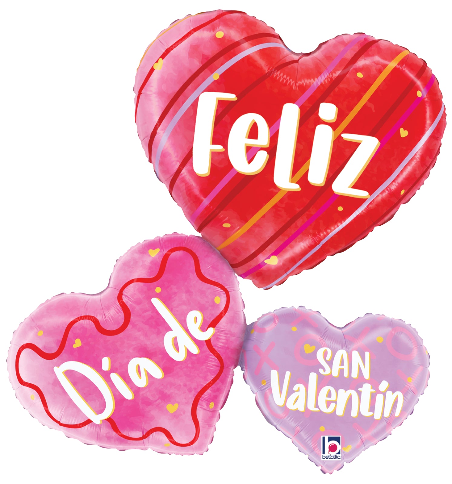 Te amo mucho, trío de corazones
