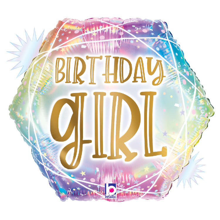 Opal Pastel Geo Birthday Girl