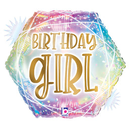 Opal Pastel Geo Birthday Girl