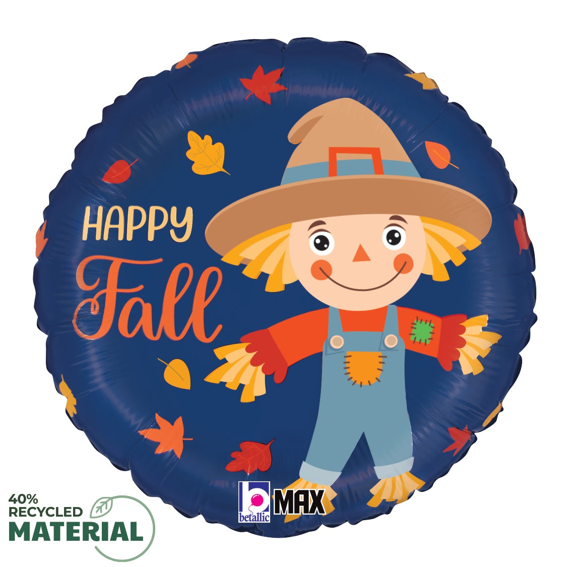 Happy Fall Cute Scarecrow Leaves