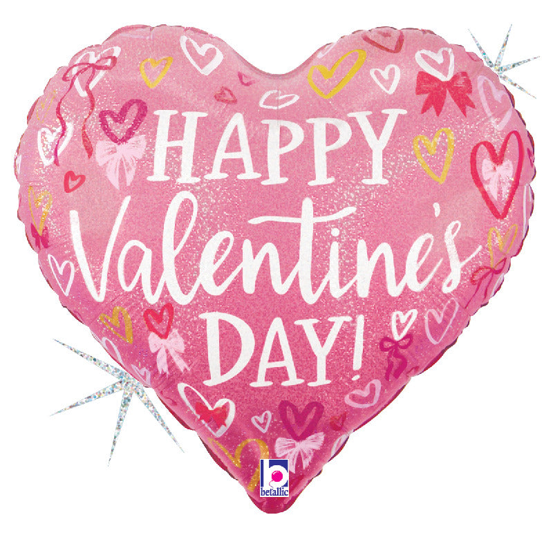 Valentine Pink Bows and Hearts