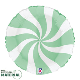 Swirly White - Matte Green