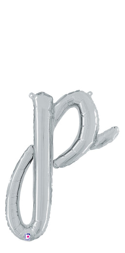 Script Letter "p" Silver