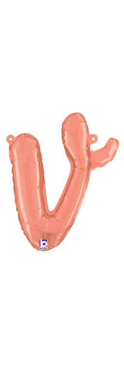 Script Letter "v" Rose Gold