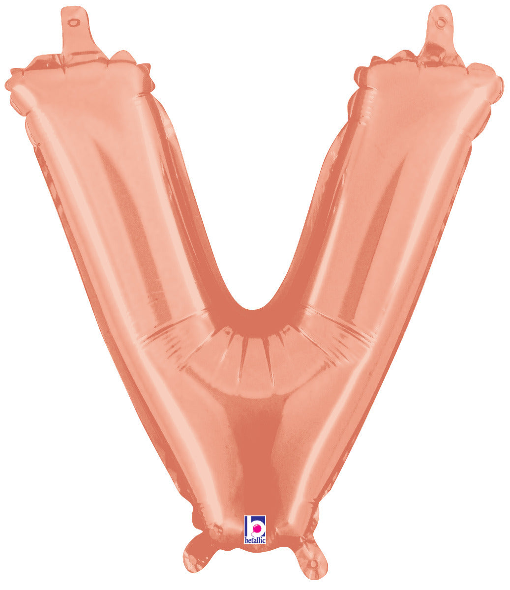 Letter V Rose Gold