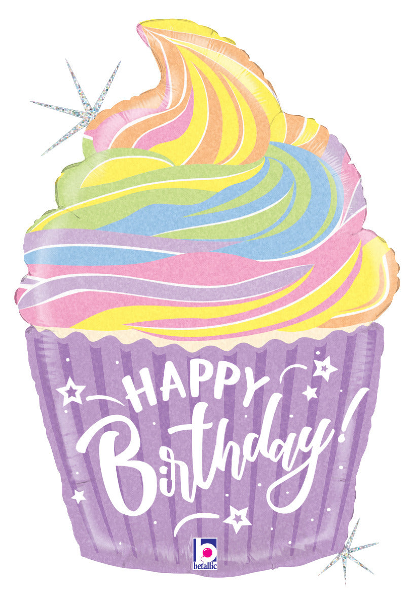 Pastel Birthday Cupcake