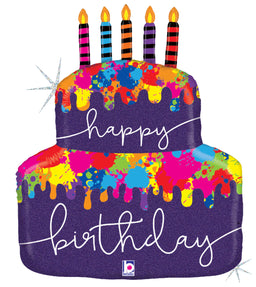 Paint Splatter Birthday Cake