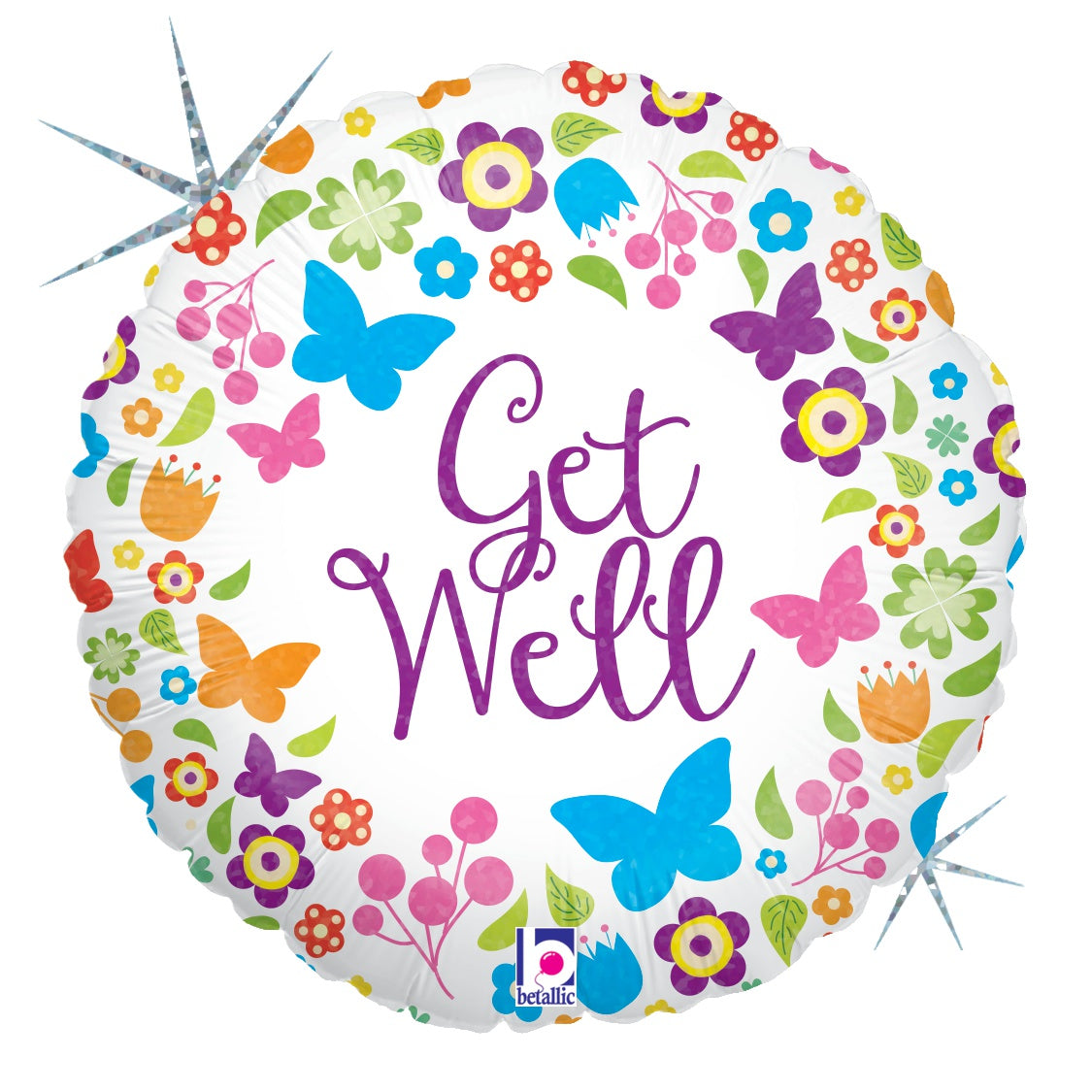 Butterflies & Flowers Get Well