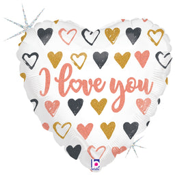 Rose Gold Hearts I Love You