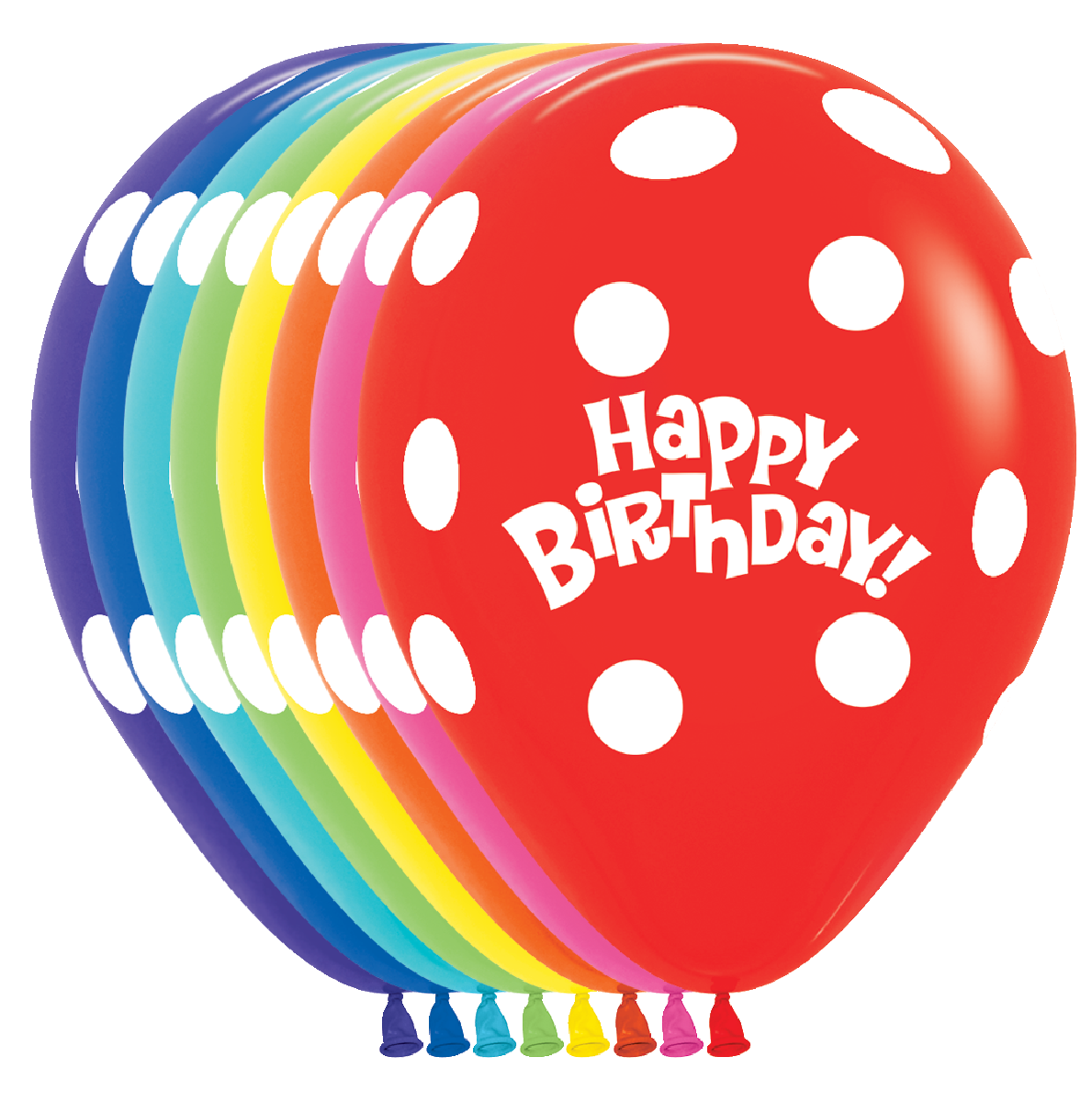Happy Birthday White Polka Assortment