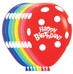Happy Birthday White Polka Assortment