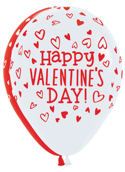 Valentine Tossed Hearts - Fashion Red & White